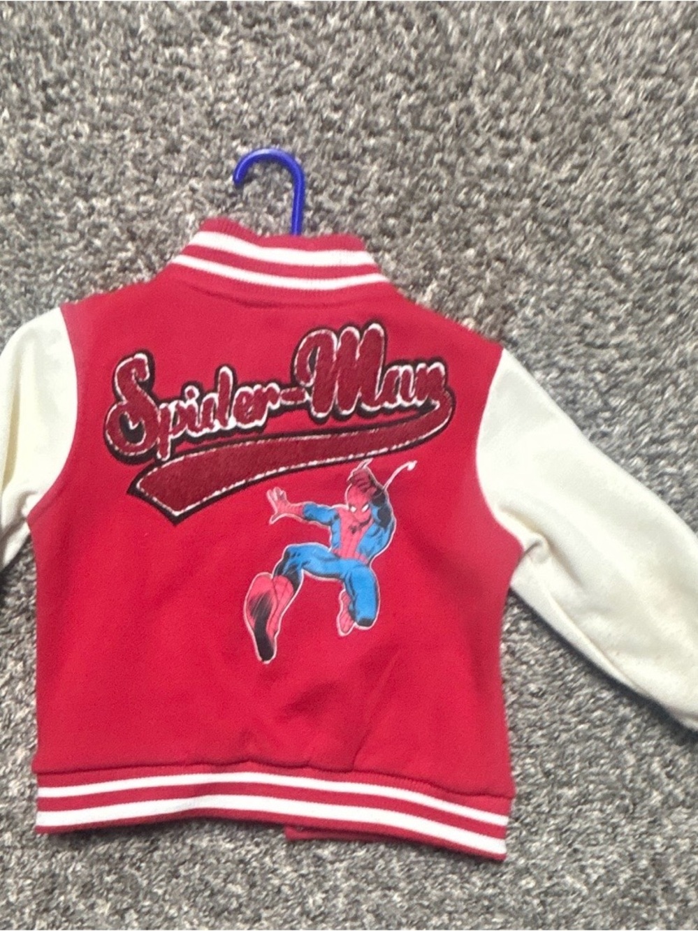 Marvel Red and White Spider-Man Kids Varsity Jacket